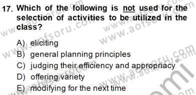 Dilbilgisi Öğretimi Dersi 2014 - 2015 Yılı (Vize) Ara Sınav Soruları 17. Soru