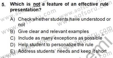 Dilbilgisi Öğretimi Dersi 2014 - 2015 Yılı (Vize) Ara Sınav Soruları 5. Soru