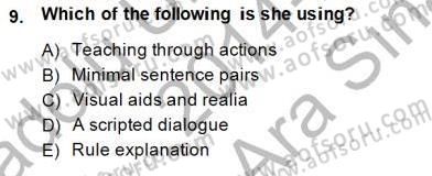 Dilbilgisi Öğretimi Dersi 2014 - 2015 Yılı (Vize) Ara Sınav Soruları 9. Soru