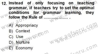 Dilbilgisi Öğretimi Dersi 2014 - 2015 Yılı (Final) Dönem Sonu Sınav Soruları 12. Soru