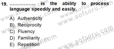 Dilbilgisi Öğretimi Dersi 2014 - 2015 Yılı (Final) Dönem Sonu Sınavı 19. Soru