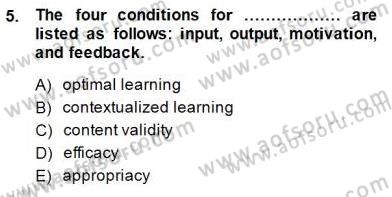 Dilbilgisi Öğretimi Dersi 2014 - 2015 Yılı (Final) Dönem Sonu Sınav Soruları 5. Soru