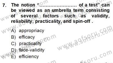 Dilbilgisi Öğretimi Dersi 2014 - 2015 Yılı (Final) Dönem Sonu Sınav Soruları 7. Soru