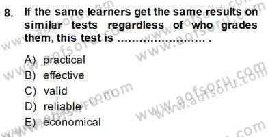 Dilbilgisi Öğretimi Dersi 2014 - 2015 Yılı (Final) Dönem Sonu Sınav Soruları 8. Soru