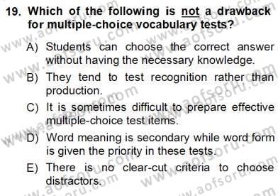 Okuma Ve Dinleme Öğretimi Dersi Ara Sınavı Deneme Sınav Soruları 19. Soru
