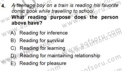 Okuma Ve Dinleme Öğretimi Dersi Ara Sınavı Deneme Sınav Soruları 4. Soru