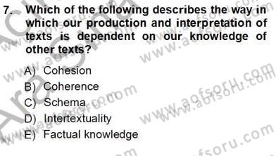 Okuma Ve Dinleme Öğretimi Dersi Ara Sınavı Deneme Sınav Soruları 7. Soru