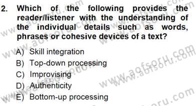 Okuma Ve Dinleme Öğretimi Dersi 2012 - 2013 Yılı (Final) Dönem Sonu Sınav Soruları 2. Soru
