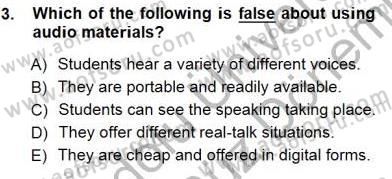 Okuma Ve Dinleme Öğretimi Dersi 2012 - 2013 Yılı (Final) Dönem Sonu Sınav Soruları 3. Soru
