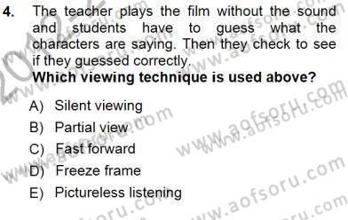 Okuma Ve Dinleme Öğretimi Dersi 2012 - 2013 Yılı (Final) Dönem Sonu Sınav Soruları 4. Soru