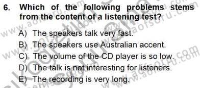 Okuma Ve Dinleme Öğretimi Dersi 2012 - 2013 Yılı (Final) Dönem Sonu Sınav Soruları 6. Soru