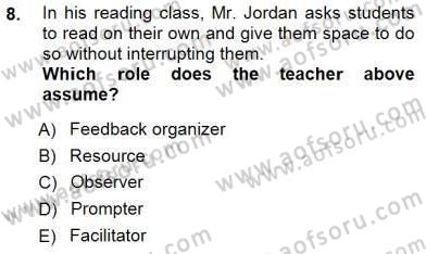 Okuma Ve Dinleme Öğretimi Dersi 2012 - 2013 Yılı (Final) Dönem Sonu Sınav Soruları 8. Soru