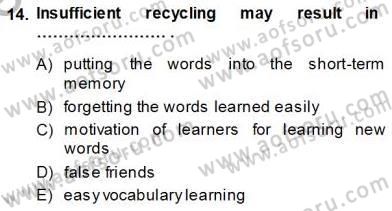 Okuma Ve Dinleme Öğretimi Dersi Ara Sınavı Deneme Sınav Soruları 14. Soru
