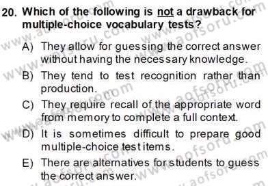 Okuma Ve Dinleme Öğretimi Dersi Ara Sınavı Deneme Sınav Soruları 20. Soru
