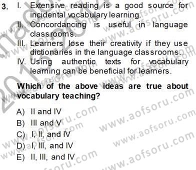 Okuma Ve Dinleme Öğretimi Dersi Ara Sınavı Deneme Sınav Soruları 3. Soru