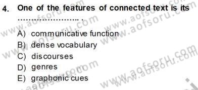 Okuma Ve Dinleme Öğretimi Dersi Ara Sınavı Deneme Sınav Soruları 4. Soru