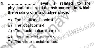 Okuma Ve Dinleme Öğretimi Dersi Ara Sınavı Deneme Sınav Soruları 5. Soru