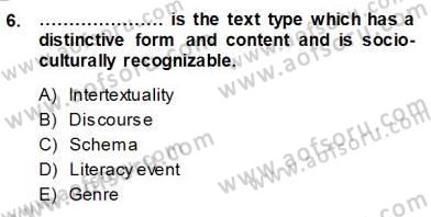 Okuma Ve Dinleme Öğretimi Dersi Ara Sınavı Deneme Sınav Soruları 6. Soru