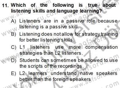 Okuma Ve Dinleme Öğretimi Dersi 2013 - 2014 Yılı (Final) Dönem Sonu Sınav Soruları 11. Soru