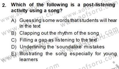 Okuma Ve Dinleme Öğretimi Dersi 2013 - 2014 Yılı (Final) Dönem Sonu Sınav Soruları 2. Soru