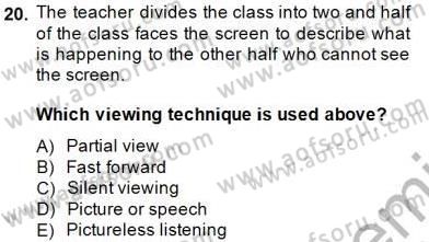 Okuma Ve Dinleme Öğretimi Dersi 2013 - 2014 Yılı (Final) Dönem Sonu Sınav Soruları 20. Soru