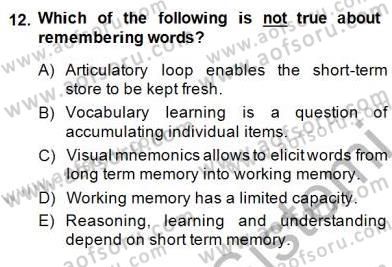 Okuma Ve Dinleme Öğretimi Dersi Ara Sınavı Deneme Sınav Soruları 12. Soru