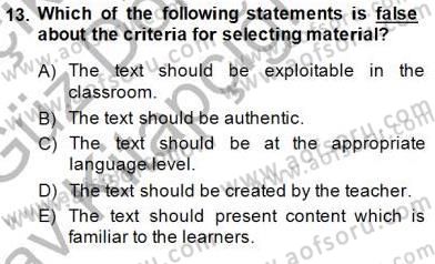 Okuma Ve Dinleme Öğretimi Dersi Ara Sınavı Deneme Sınav Soruları 13. Soru