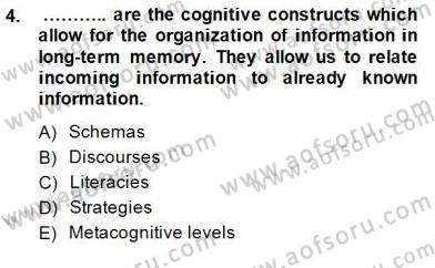 Okuma Ve Dinleme Öğretimi Dersi Ara Sınavı Deneme Sınav Soruları 4. Soru