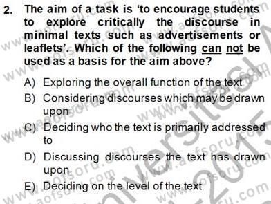Okuma Ve Dinleme Öğretimi Dersi 2014 - 2015 Yılı (Final) Dönem Sonu Sınav Soruları 2. Soru