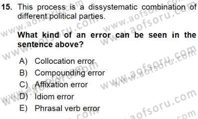 Okuma Ve Dinleme Öğretimi Dersi Ara Sınavı Deneme Sınav Soruları 15. Soru