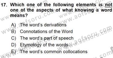 Okuma Ve Dinleme Öğretimi Dersi Ara Sınavı Deneme Sınav Soruları 17. Soru