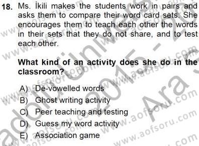 Okuma Ve Dinleme Öğretimi Dersi Ara Sınavı Deneme Sınav Soruları 18. Soru