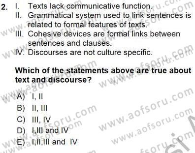 Okuma Ve Dinleme Öğretimi Dersi Ara Sınavı Deneme Sınav Soruları 2. Soru