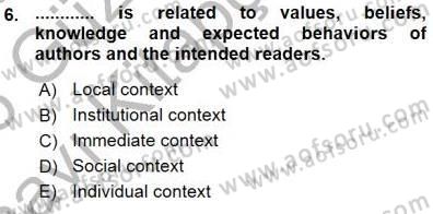Okuma Ve Dinleme Öğretimi Dersi Ara Sınavı Deneme Sınav Soruları 6. Soru