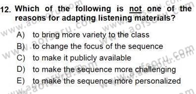 Okuma Ve Dinleme Öğretimi Dersi 2015 - 2016 Yılı (Final) Dönem Sonu Sınav Soruları 12. Soru