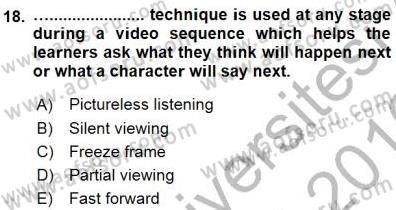 Okuma Ve Dinleme Öğretimi Dersi 2015 - 2016 Yılı (Final) Dönem Sonu Sınav Soruları 18. Soru