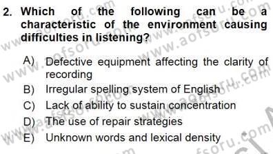Okuma Ve Dinleme Öğretimi Dersi 2015 - 2016 Yılı (Final) Dönem Sonu Sınav Soruları 2. Soru