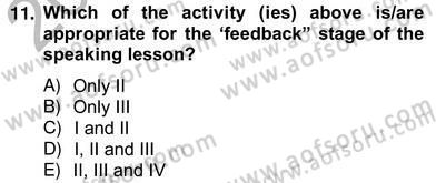 Konuşma Ve Yazma Öğretimi Dersi 2012 - 2013 Yılı (Vize) Ara Sınav Soruları 11. Soru