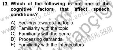 Konuşma Ve Yazma Öğretimi Dersi 2012 - 2013 Yılı (Vize) Ara Sınav Soruları 13. Soru