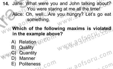 Konuşma Ve Yazma Öğretimi Dersi 2012 - 2013 Yılı (Vize) Ara Sınav Soruları 14. Soru