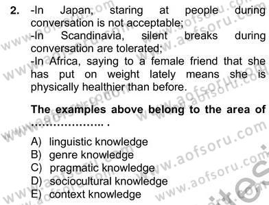 Konuşma Ve Yazma Öğretimi Dersi 2012 - 2013 Yılı (Vize) Ara Sınav Soruları 2. Soru