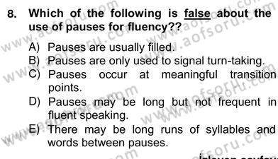 Konuşma Ve Yazma Öğretimi Dersi 2012 - 2013 Yılı (Vize) Ara Sınav Soruları 8. Soru