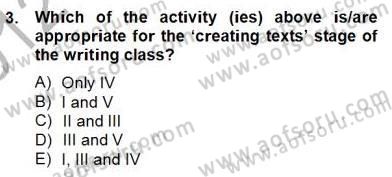 Konuşma Ve Yazma Öğretimi Dersi 2012 - 2013 Yılı (Final) Dönem Sonu Sınav Soruları 3. Soru