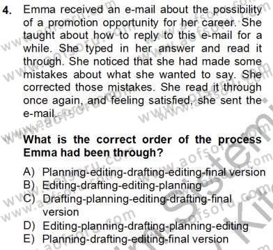 Konuşma Ve Yazma Öğretimi Dersi 2012 - 2013 Yılı (Final) Dönem Sonu Sınav Soruları 4. Soru