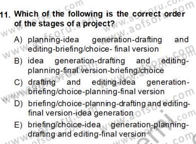 Konuşma Ve Yazma Öğretimi Dersi 2013 - 2014 Yılı (Final) Dönem Sonu Sınav Soruları 11. Soru