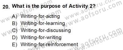 Konuşma Ve Yazma Öğretimi Dersi 2013 - 2014 Yılı (Final) Dönem Sonu Sınav Soruları 20. Soru