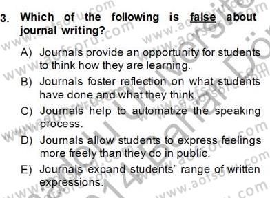 Konuşma Ve Yazma Öğretimi Dersi 2013 - 2014 Yılı (Final) Dönem Sonu Sınav Soruları 3. Soru