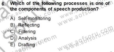 Konuşma Ve Yazma Öğretimi Dersi 2014 - 2015 Yılı (Vize) Ara Sınavı 6. Soru