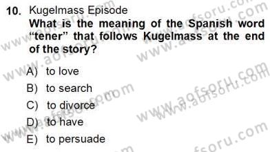 İngiliz/Amerikan Edebiyatı 1 Dersi Ara Sınavı Deneme Sınav Soruları 10. Soru