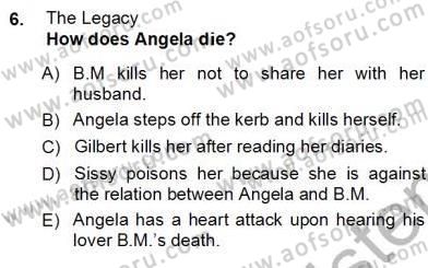 İngiliz/Amerikan Edebiyatı 1 Dersi Ara Sınavı Deneme Sınav Soruları 6. Soru